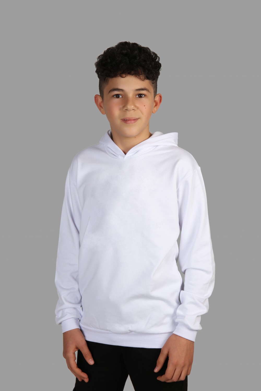 Raf Coll Çoçuk Düz Beyaz Kapüşonlu Sweatshirt Iki Iplik Içi Şardonlu Raf Coll Çoçuk Düz Beyaz Kapüşonlu Sweatshirt Iki Iplik Içi Şardonlu