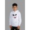 Raf Coll Çocuk Beyaz Kapşonlu Sweatshirt Joker Yüzü Dijital Baskılı