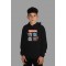 Raf Coll Çoçuk Siyah Kapüşonlu Sweatshirt Red Ball Dijital Baskılı Iki Iplik Içi Şardonlu