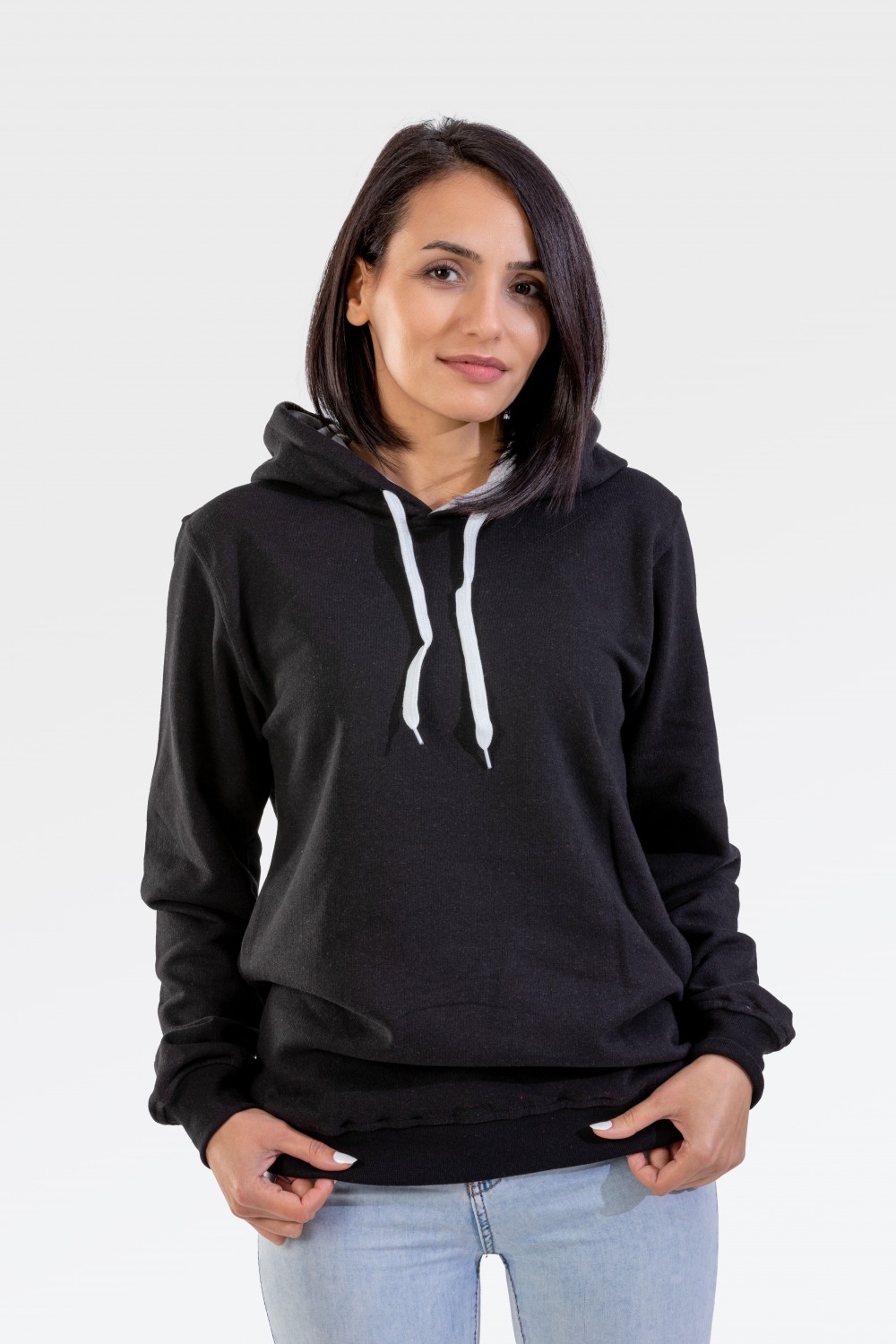 Unisex Siyah Kapşonlu Sweatshirt Unisex Siyah Kapşonlu Sweatshirt