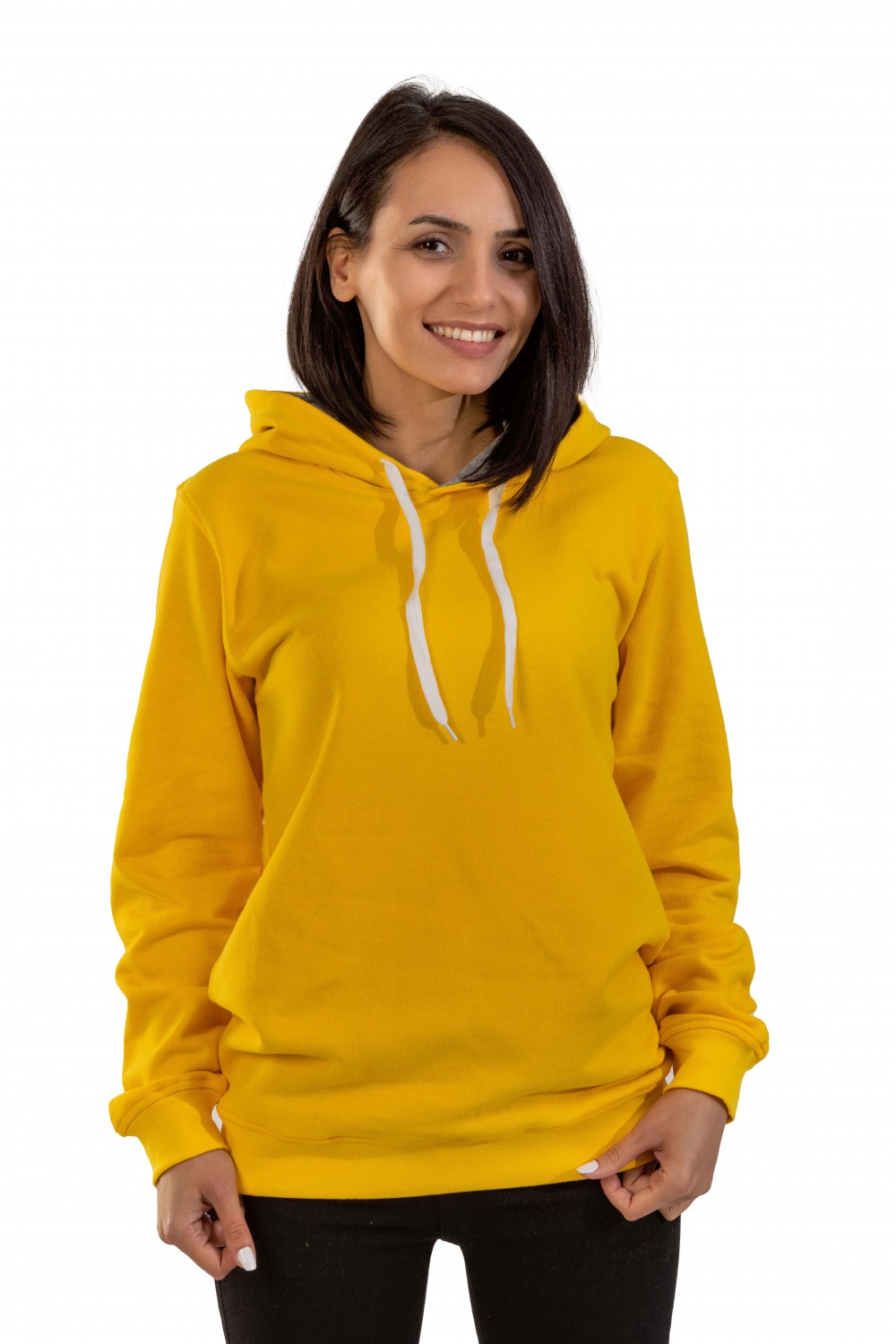 Raf Coll Unisex Basic Sarı Kapşonlu Sweatshirt İki İplik İçi Şardonlu Raf Coll Unisex Basic Sarı Kapşonlu Sweatshirt İki İplik İçi Şardonlu