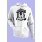 Raf Coll Ünisex Beyaz Oversize Kapüşonlu Sweatshirt Jack Daniels Tasarım Dijital Baskılı