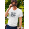 Raf Coll Unisex Beyaz V Yaka Slim Fit Tişört Full Speed Motor Dijital Baskılı