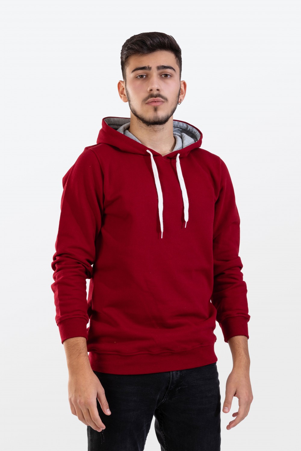 Raf Coll Unisex Basic Bordo Kapşonlu Sweatshirt İki İplik İçi Şardonlu Raf Coll Unisex Basic Bordo Kapşonlu Sweatshirt İki İplik İçi Şardonlu